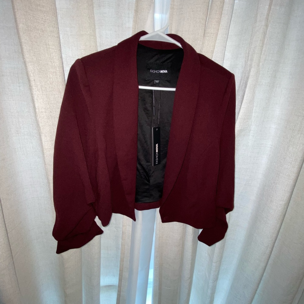 Fashion Nova Burgundy Women's Blazer